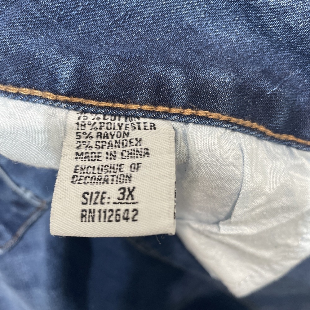 Vintage violet Distressed Blue Denim Stretch skirt Women's 3X - Picture 6 of 7